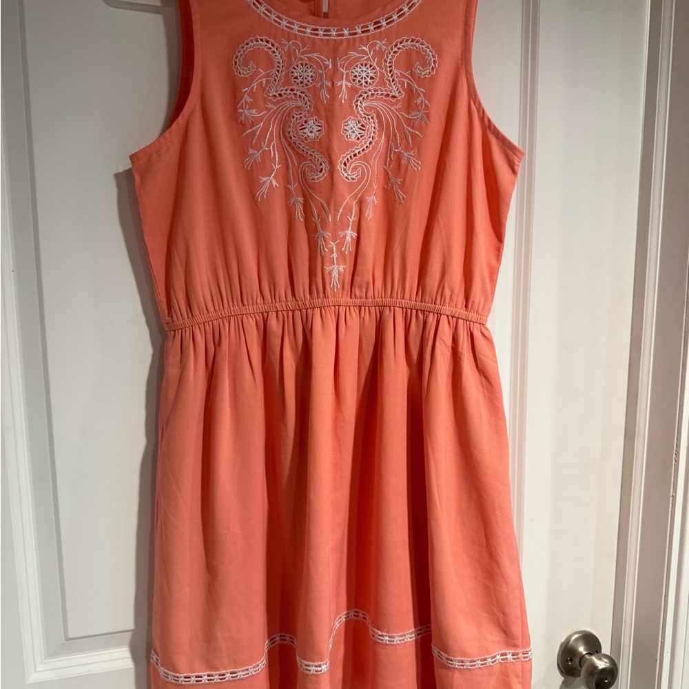 Doe & Rae Coral Sleeveless Sundress
